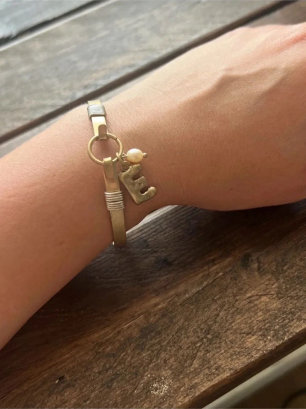 Gold bangle initial - choose your letter